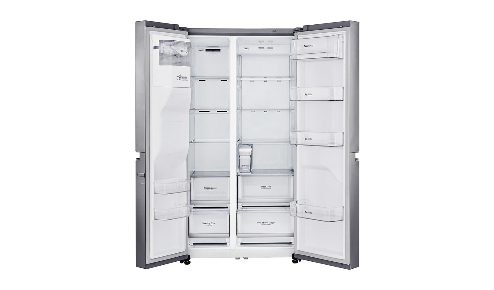 LG Réfrigérateur Américain | Capacité de 601L | Total No Frost | Moist Balance Crisper™, GSL761PZUZ, thumbnail 3